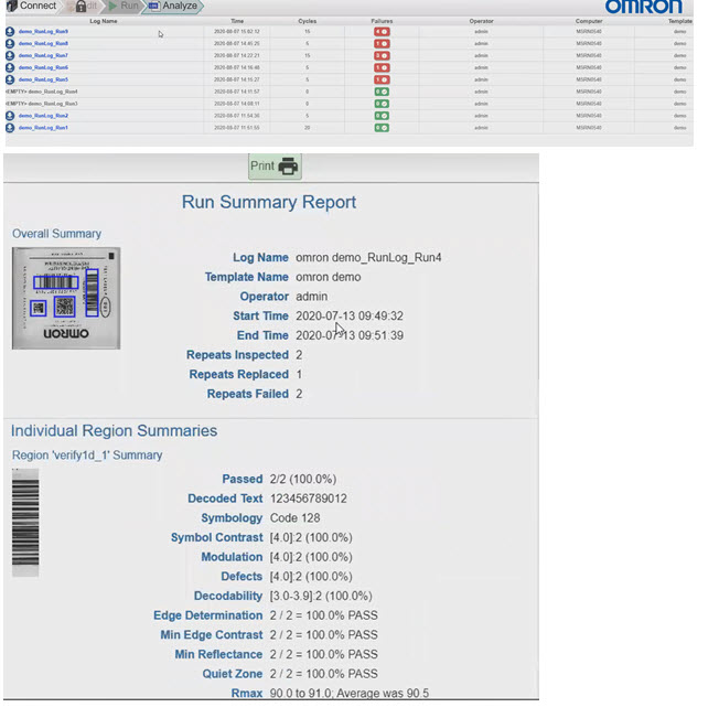 V275-software-runlog-inspection-reports
